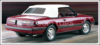 black Compatible With Ford Mustang Convertible Soft Top Replacement & Glass window Vinyl 1983-1990 